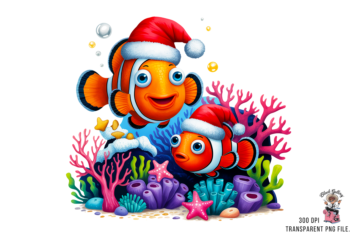 Christmas Fish PNG Bundle, a Graphic by Clipart Studio (Photo 7 of 11)
