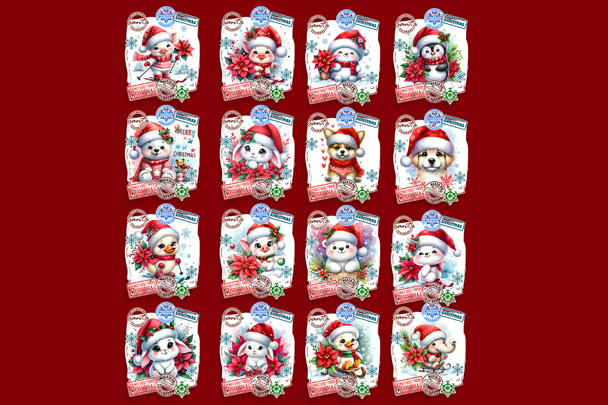 Christmas Santa Sack bundle, an Animal Illustration by ElenazlataArt (Photo 7 of 10)