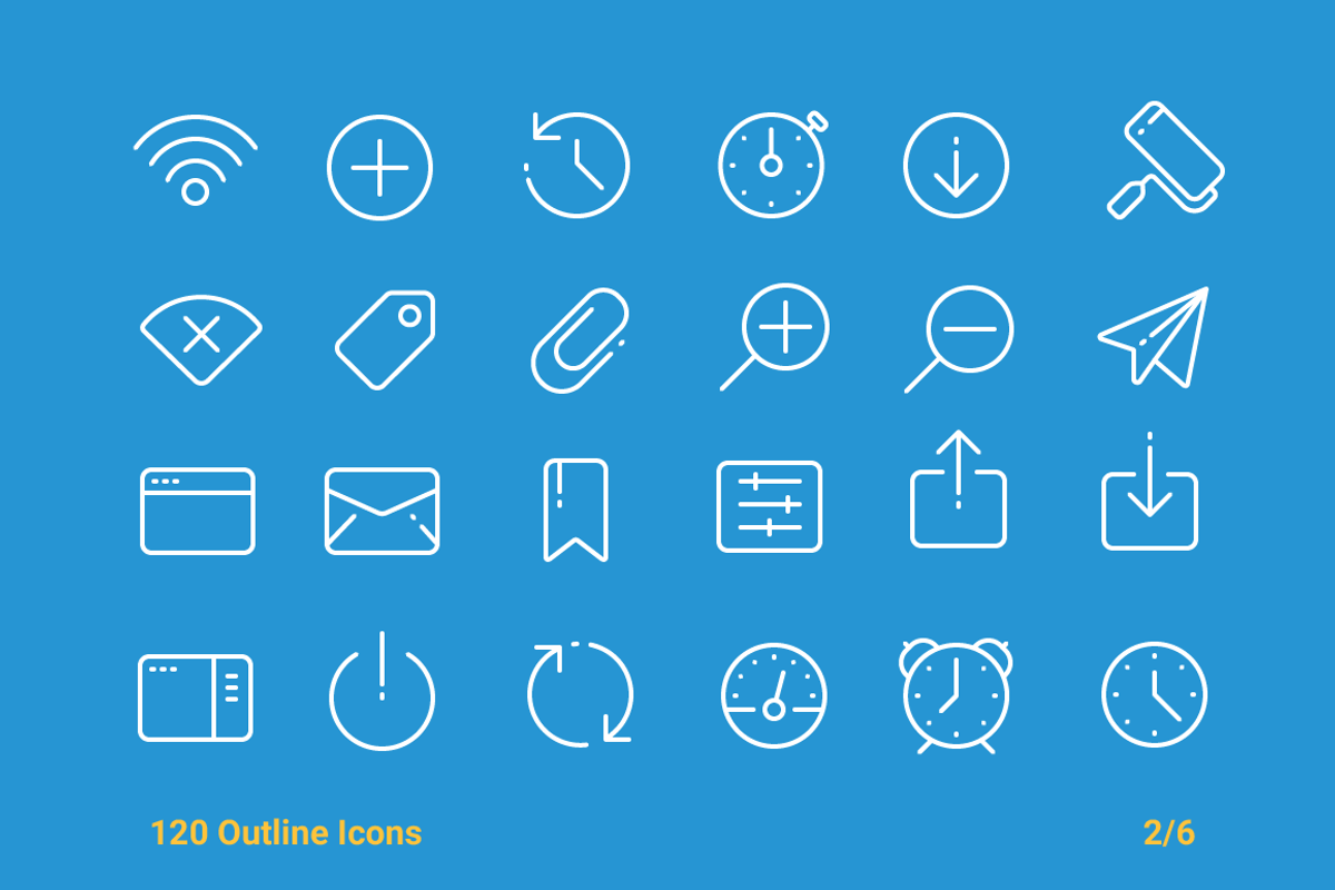 120 Outline Icons For Your Interface, an Icon by Kirill
