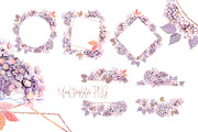 Snake Hydrangeas Garden Clipart, a Decorative Illustration by Shabbypie (Thumbnail 9 of 20)
