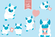 Valentine Yeti Pattern & Clip Art, a Pattern Graphic by Preyer Design (Thumbnail 6 of 9)