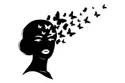 Woman Butterfly Hair Silhouette, an Object 3D Model by yasushie (Thumbnail 19 of 31)