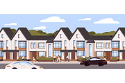 City residential houses, townhouses, an Object Illustration by PaperTrident (Thumbnail 1 of 4)