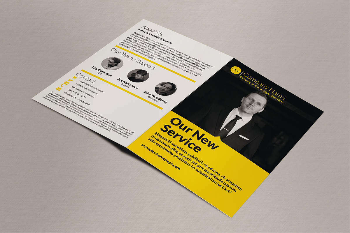 Business Bi-Fold Brochure, a Brochure Template by IndieStock (Photo 4 of 5)