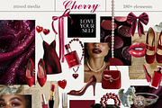 Cherry vibe Mixed media collage, an Object Graphic by 60secondsArt (Thumbnail 3 of 7)
