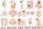 Watercolor Summer Beach Clipart PNG, a Seasonal Illustration by Canvas Craft (Thumbnail 4 of 10)