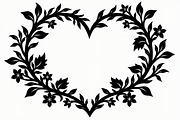 Romantic Floral Heart Clipart Set, an Illustration by Creativeshirt (Thumbnail 5 of 9)