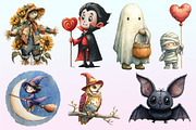 Cute Halloween Set Clipart, a Graphic by CitraGraphics (Thumbnail 3 of 4)