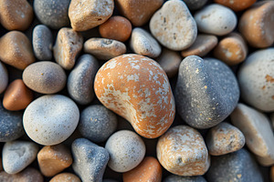 Close-Up of Pebble Surface Texture M, a Photo by LOGOCREATIVE