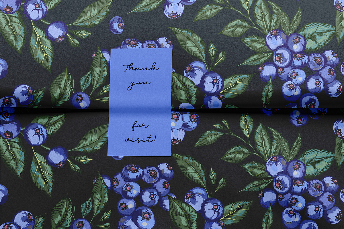 Blueberry vector patterns set, a Pattern Graphic by FleurArt (Photo 11 of 11)