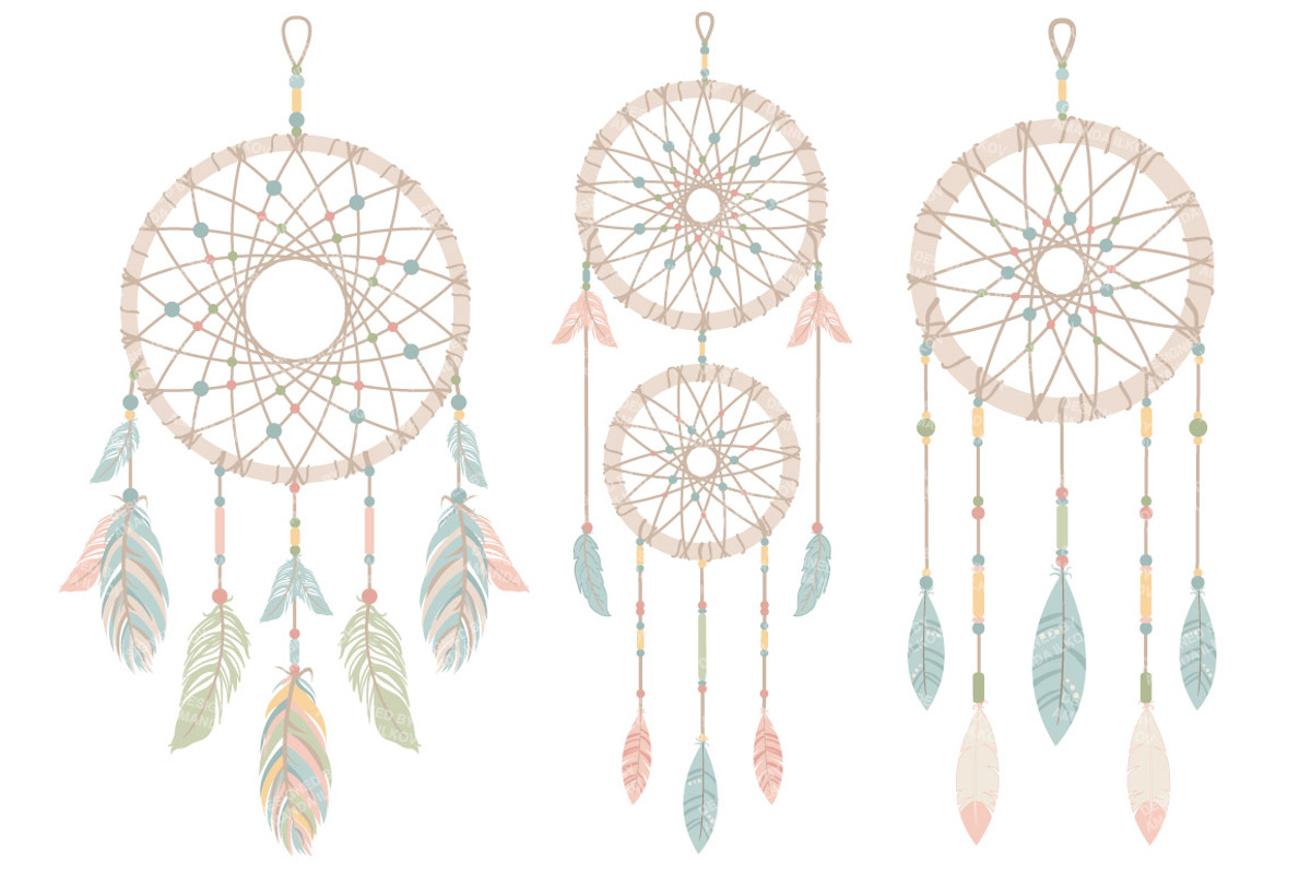 Pastel Tribal Dreamcatchers, an Illustration by Amanda Ilkov (Photo 3 of 4)