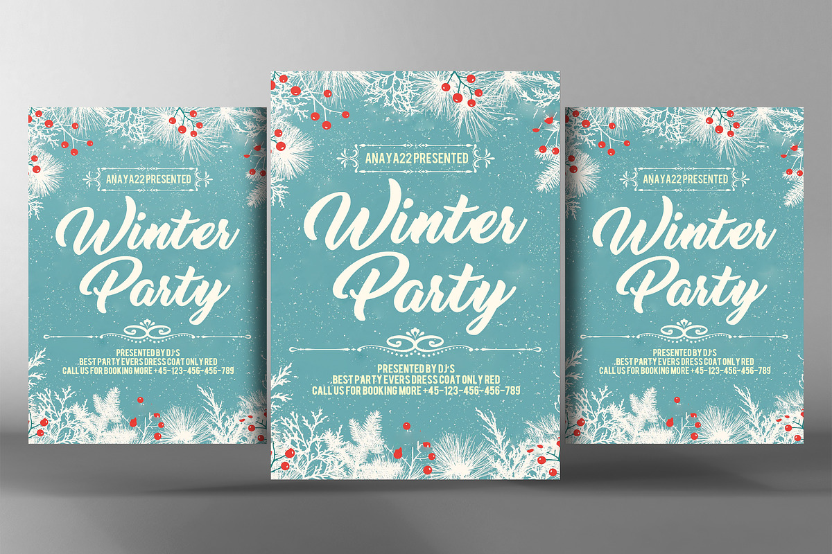 Winter Party Flyer Template, a Flyer Template by graphicforest (Photo 1 of 3)