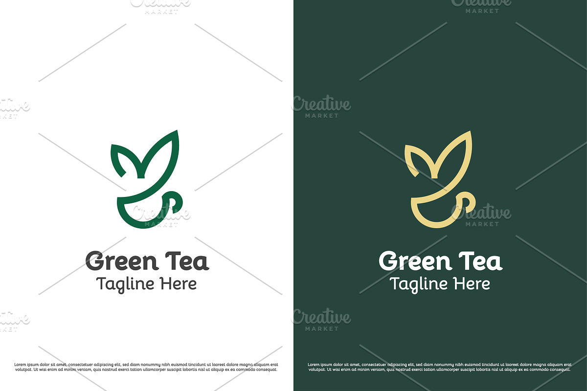 Green Tea Herbal Logo Design Icon, a Branding & Logo Template by Morvana Crew