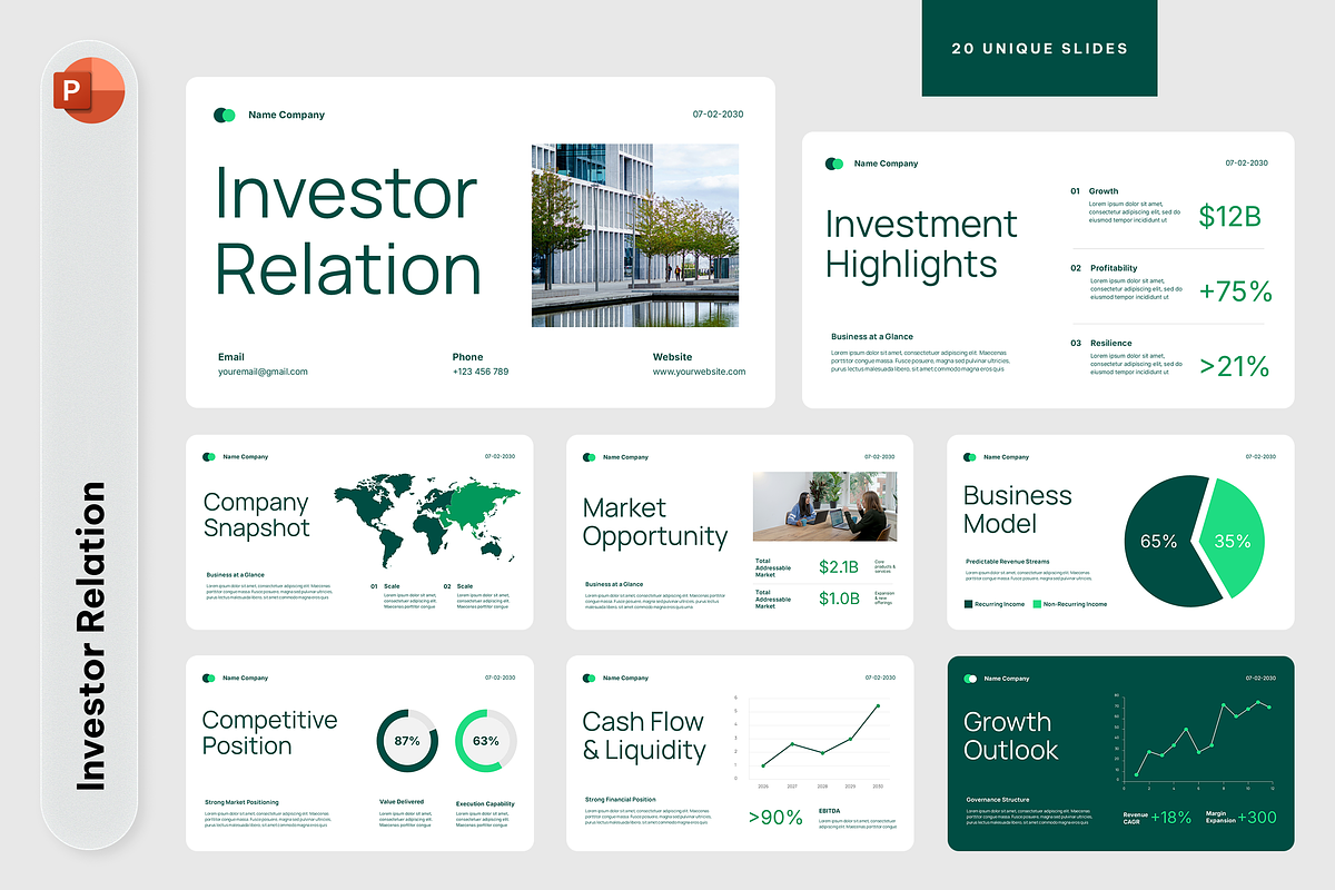 Investor Relations Powerpoint, a Presentation Template by Sixtemp (Photo 1 of 3)