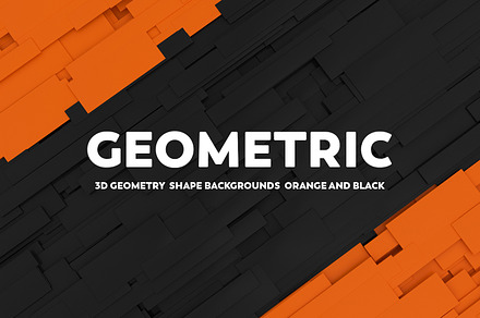 3D Geometric-Orange And Black