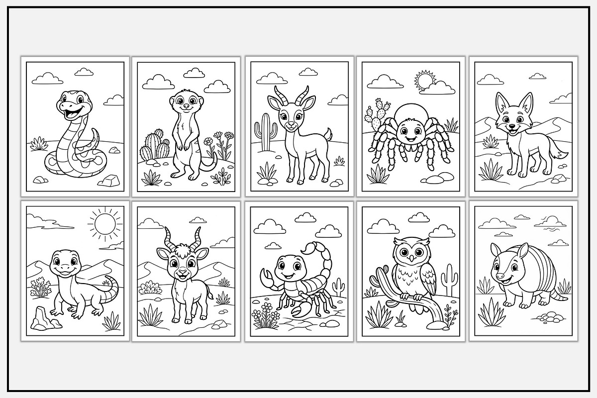 Desert Animals Coloring Pages, an Animal Illustration by Lamia Emad (Photo 2 of 5)