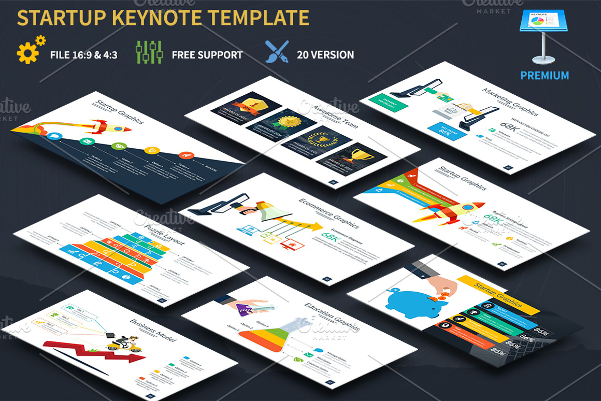 Startup Keynote Presentation, a Presentation Template by UniqueStudio (Photo 1 of 10)