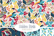 Hidden Birds - Pattern Set, a Pattern Graphic by reika (Thumbnail 1 of 4)