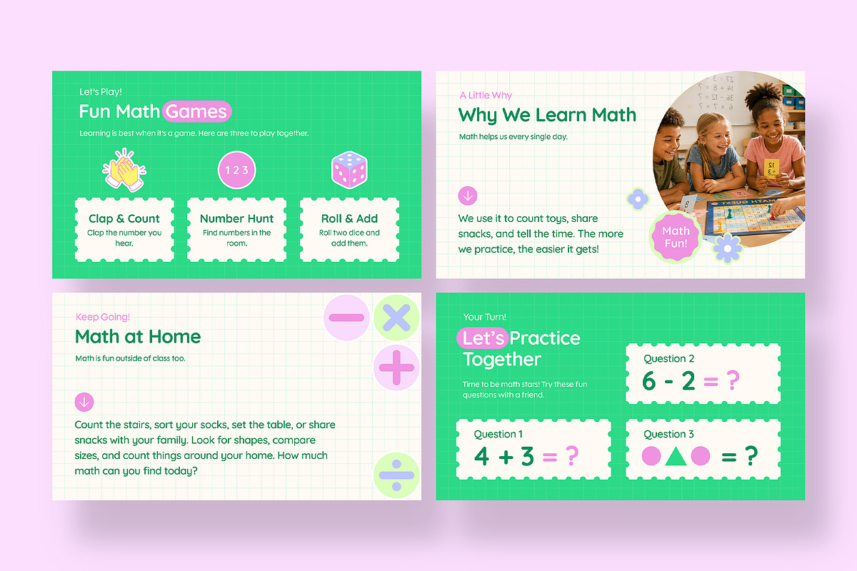 Kids Math Class Presentation, a Presentation Template by BrandPacks