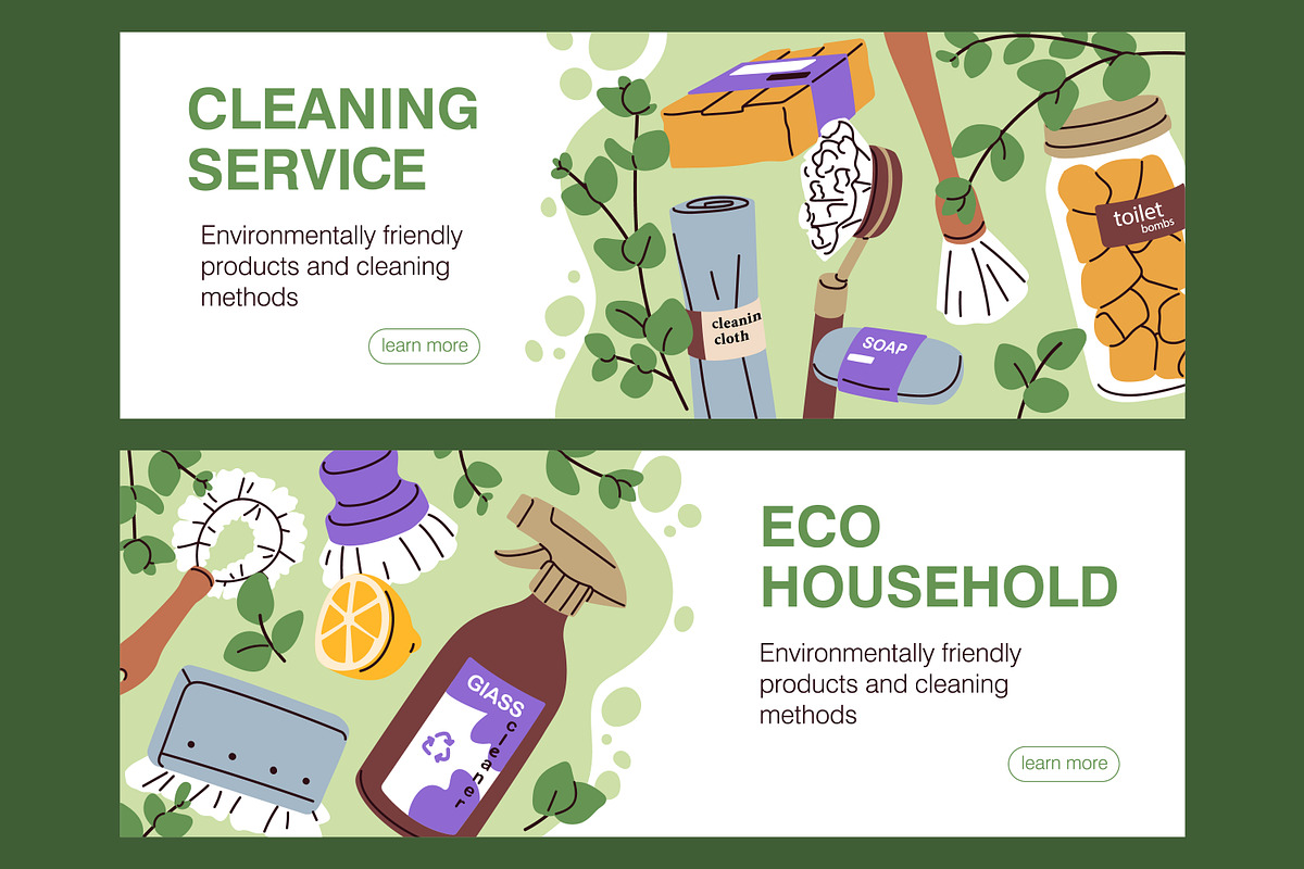 Eco-friendly cleaning products set, an Object Illustration by Good Studio (Photo 4 of 10)