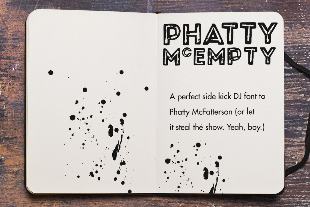 Phatty family display fonts, a Font by Mike Brennan Art & Design (Photo 2 of 6)