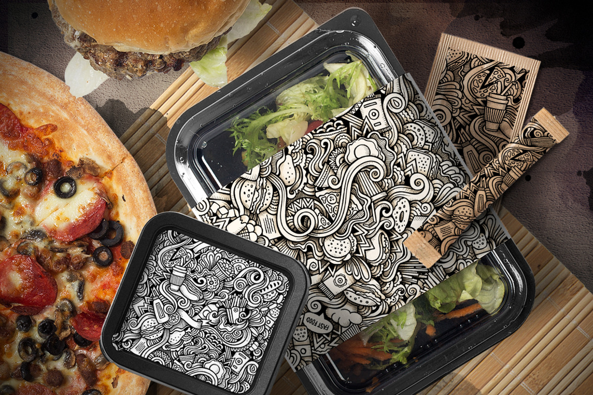Fast Food Graphics Patterns, a Pattern Graphic by BALABOLKA (Photo 2 of 7)
