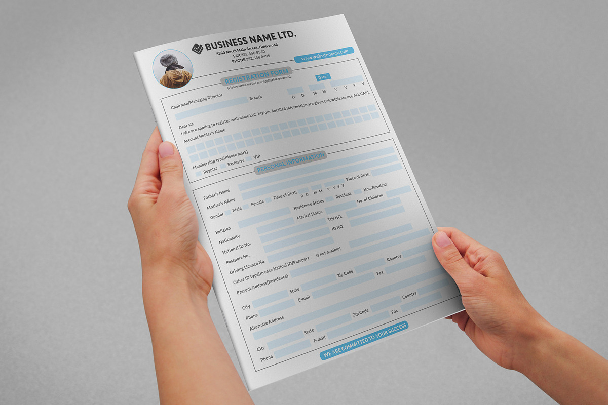 Registration form 2, a Stationery Template by DesignGhar (Photo 2 of 5)