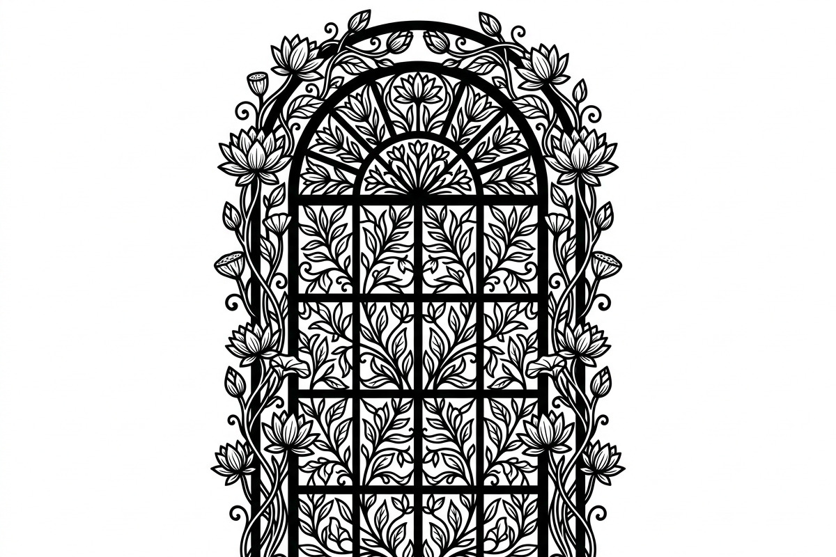 50 Floral French Window Ornament, a Decorative Illustration by Amazin_art (Photo 22 of 29)
