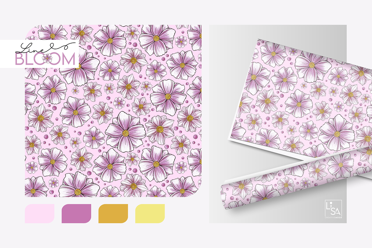 LINE BLOOM | Pattern Collection, a Pattern Graphic by LiSA Creative Mood (Photo 3 of 10)