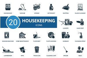 Housekeeping icons set. Creative, an Illustration by Aimagenarium@gmail.com