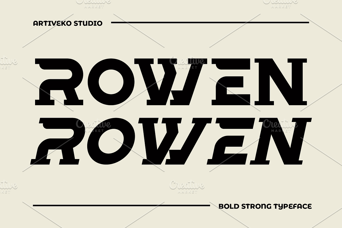 Rowen Bold Slab Font, a Slab Serif Font by Artiveko (Photo 1 of 7)