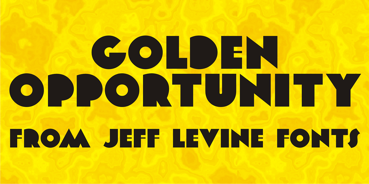Golden Opportunity JNL, a Sans Serif Font by Jeff Levine Fonts