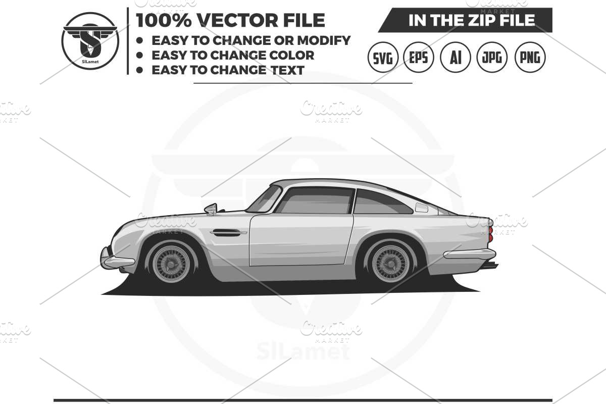 sport car illustration vector, a Transportation Illustration by slLametDesigns (Photo 5 of 5)