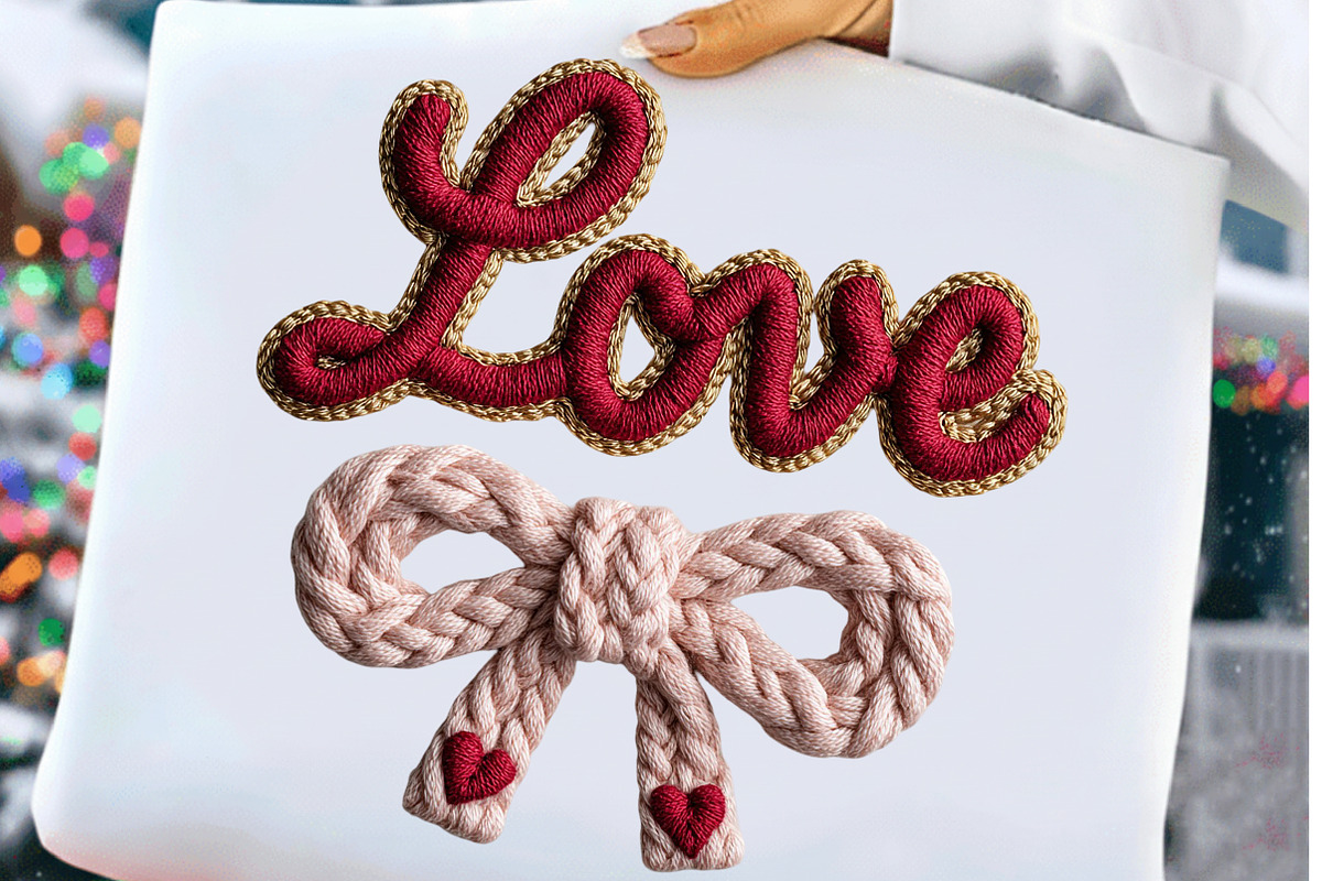 Crochet Pink Love Bow Valentine PNG, an Illustration by Craft Nest (Photo 2 of 5)