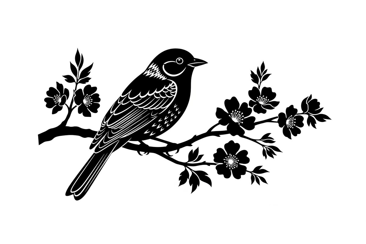 Bird Branch Silhouette Bundle, an Illustration by yasushie (Photo 10 of 31)