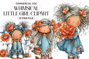 Whimsical Little Girl Clipart PNG, a Seasonal Illustration by Daily.Designs (Thumbnail 1 of 3)