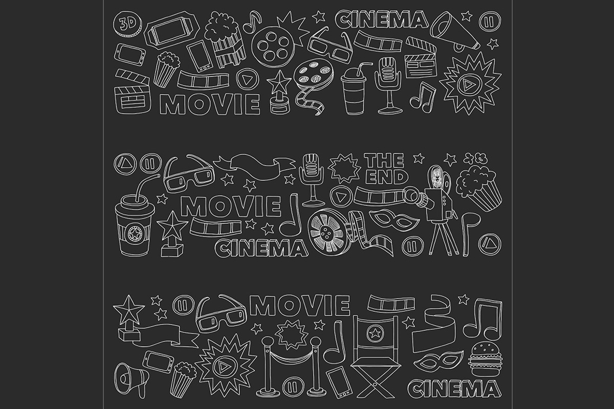 It's movie time! Linear vector set, a Texture Illustration by Art Loft (Photo 12 of 16)