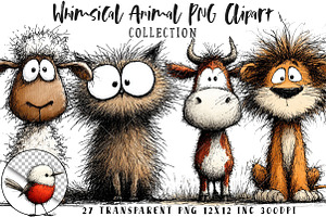 Whimsical Animal PNG Clipart, an Illustration by OK Design