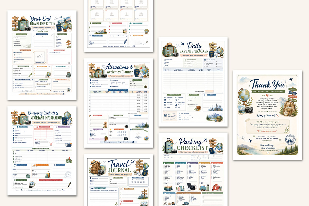 2027 Travel Planner, a Stationery Template by Designmela01 (Photo 4 of 5)