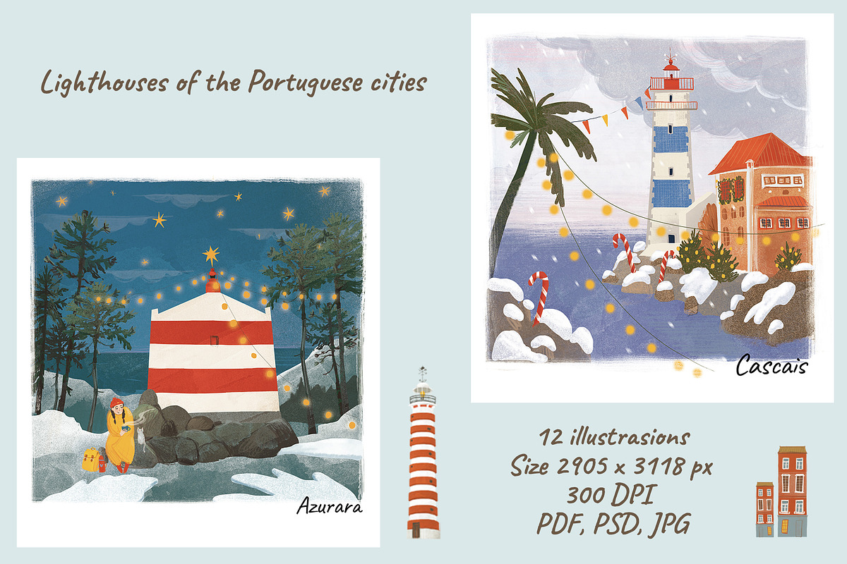 Portuguese city lighthouses., an Object Illustration by Dashnpro (Photo 2 of 6)