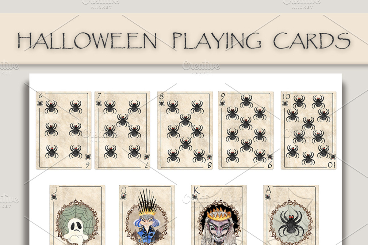Halloween Playing Cards Collection, a Decorative Illustration by Arevka (Photo 1 of 2)