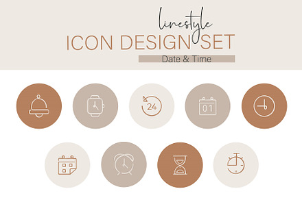 Linestyle Icon Design Date and Time, an Outline Icon by pepulousdsg
