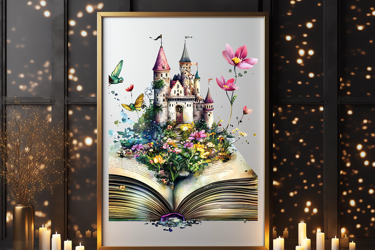 Watercolor Fantasy Books Clipart, an Education Illustration by LA Design (Photo 6 of 10)