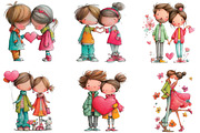 Watercolor Valentine Couple Clipart, an Illustration by CraftArtStudio (Thumbnail 5 of 6)