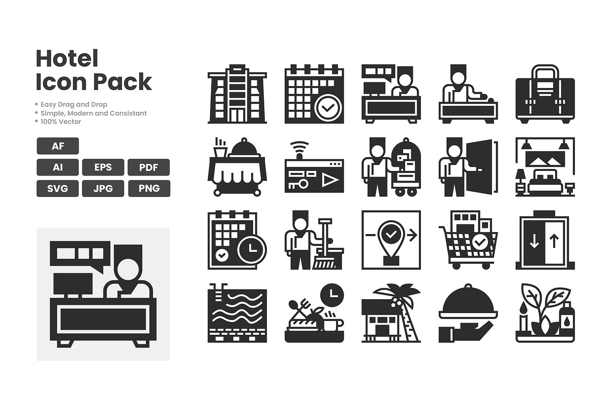 Hotel Icon Pack, a Solid Icon by erifqizeicon (Photo 2 of 3)