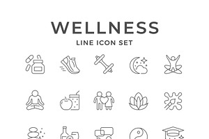 Set line icons of wellness, an Outline Icon by motorama