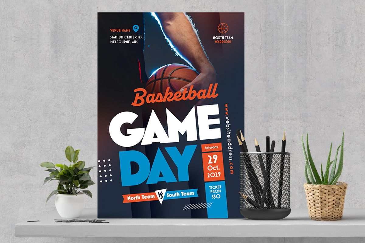Basketball Game Day Flyer Template, a Flyer Template by Boostock (Photo 3 of 4)