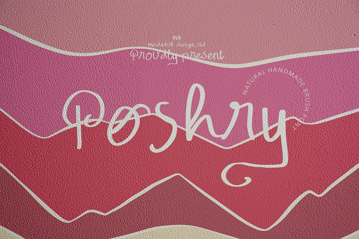 Poshry Handwritten Font, a Handwritten Font by madeDeduk (Photo 1 of 8)