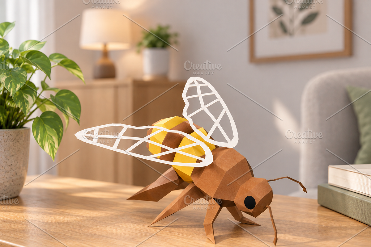 Honey bee - 3d papercraft, a Card Template by PAPER amaze (Photo 2 of 3)