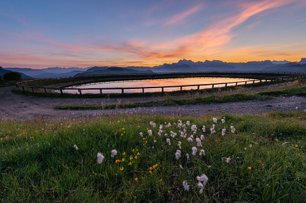 Dark sunrise in the mountains of the Dolomites, a Nature Photo by Dreamy Pixel